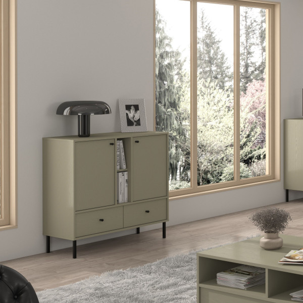 Komoda TORINO 100x95x41 cm Odcienie zieleni, 8155270