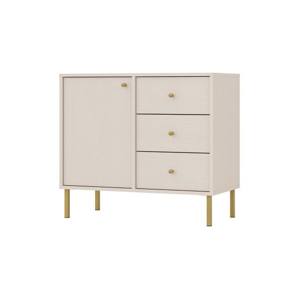Komoda TORINO 84x74x41 cm Odcienie beżu, 8155298