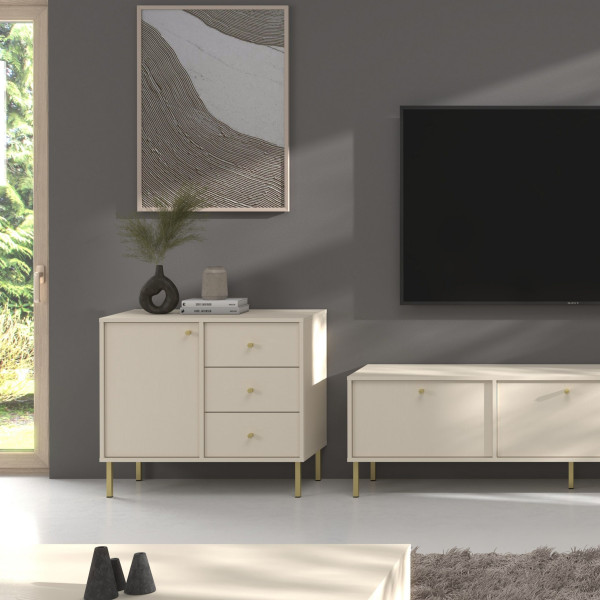 Komoda TORINO 84x74x41 cm Odcienie beżu, 8155300