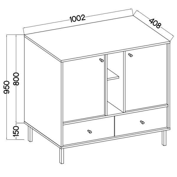 Komoda TORINO 100x95x41 cm Grafit, 8155302