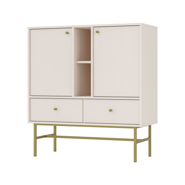 Komoda TORINO 100x108x41 cm Odcienie beżu, 8155306