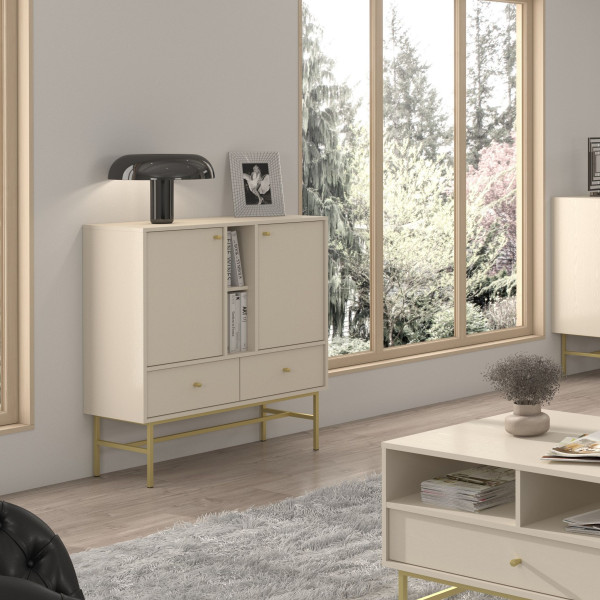 Komoda TORINO 100x108x41 cm Odcienie beżu, 8155308