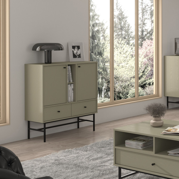 Komoda TORINO 100x108x41 cm Odcienie zieleni, 8155311
