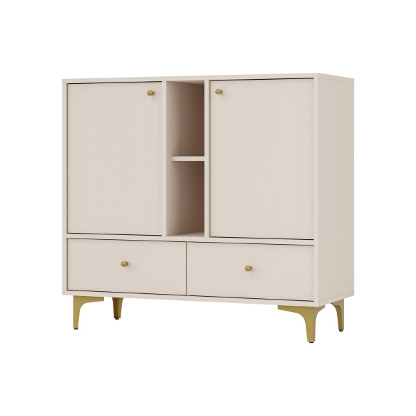 Komoda TORINO 100x94x41 cm Odcienie beżu, 8155320