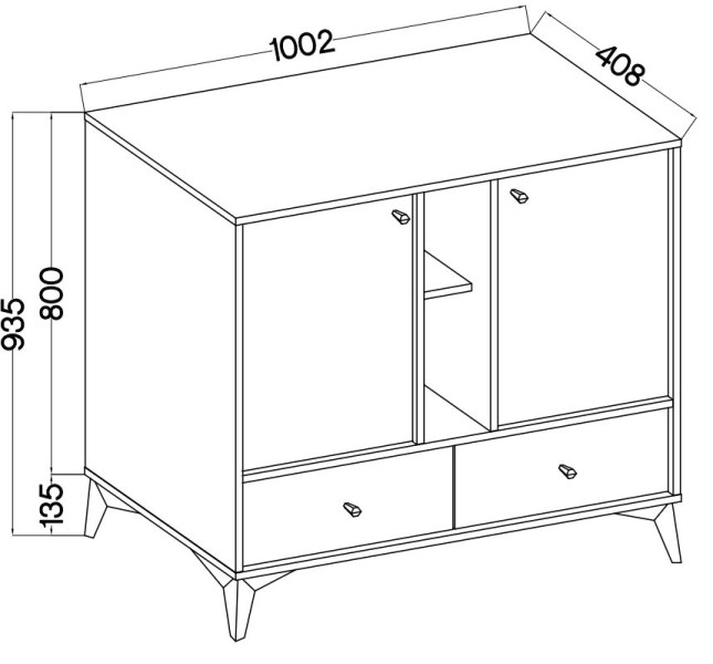 Komoda TORINO 100x94x41 cm Odcienie zieleni, 8155324