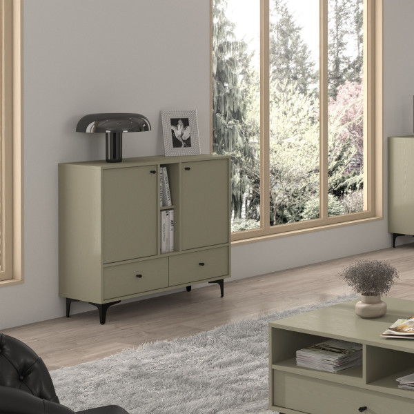 Komoda TORINO 100x94x41 cm Odcienie zieleni, 8155325