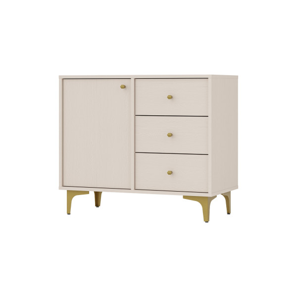 Komoda TORINO 84x72x41 cm Odcienie beżu, 8155336