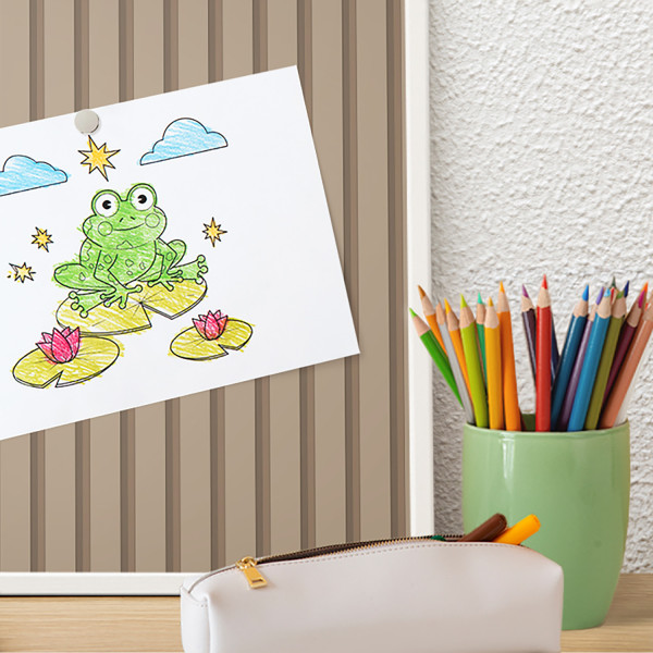 Tablica magnetyczna ozdobna w białej ramie, pionowe paski 100x70, 8156600