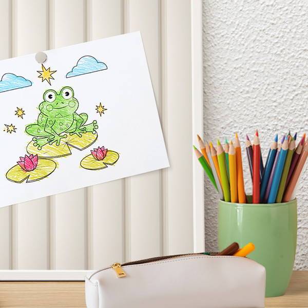 Ozdobna tablica na magnesy w białej ramie, Pionowe linie 100x70, 8157454