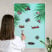 Ozdobna tablica magnetyczna w białej ramie, Zielone liście 100x70, 8158269