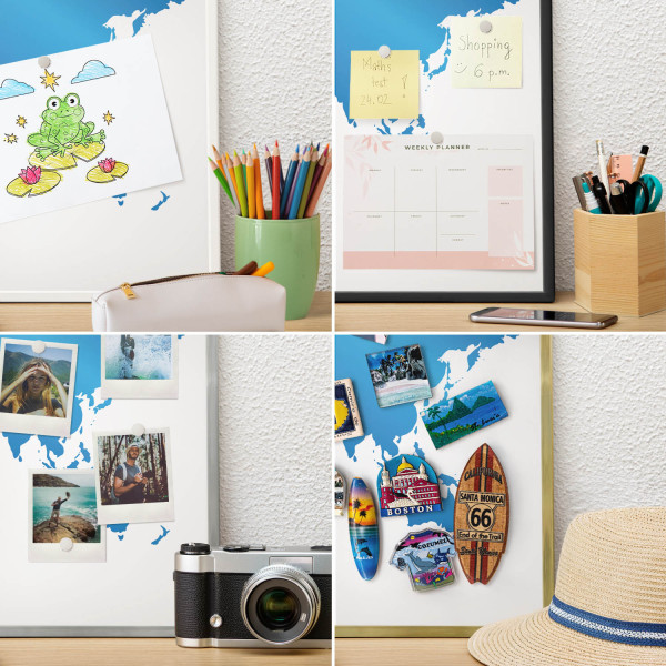 Tablica magnetyczna dekoracyjna w białej ramie, 100x70 Wallfluent, 8166808