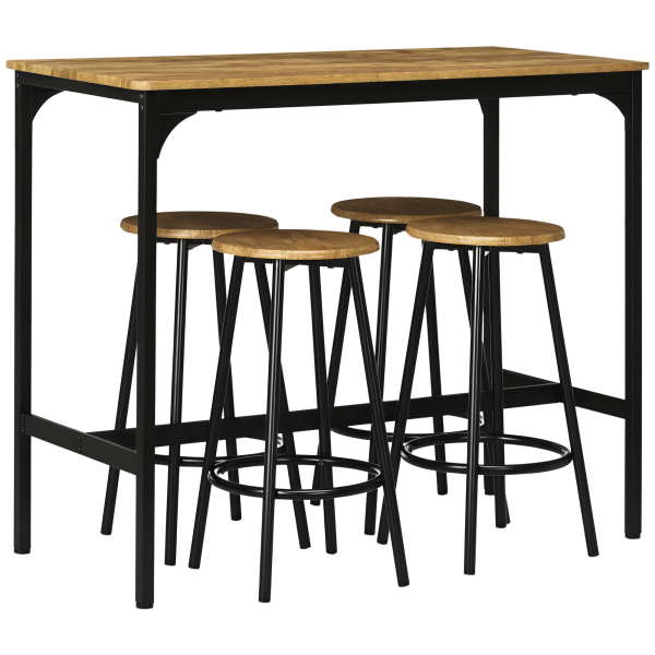 Zestaw mebli barowych stół 110x50x89,5cm i 4 hokery 30x60,5cm, 8175921
