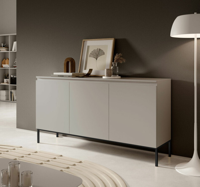 Komoda trzydrzwiowa Bemmi 150 cm Beżowy, 8176065