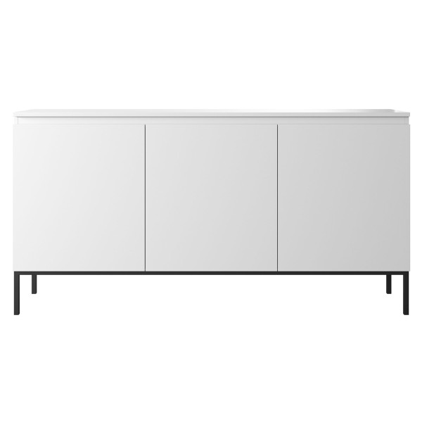 Komoda trzydrzwiowa Bemmi 150 cm biała z czarnymi nogami, 8176081