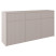 Komoda trzydrzwiowa Vemmi trzy szuflady 155 cm ryflowany front kaszmir, 8176096