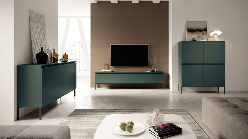 Komoda trzydrzwiowa Bemmi 150 cm Ciemnozielony, 8176248