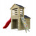 Inny kolor wybarwienia: Drewniany domek dla dzieci Robert + ślizg czerwony, ścianka