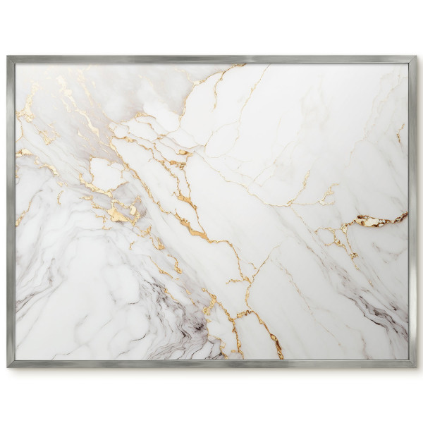 Tablica magnetyczna ozdobna w srebrnej ramie, Marmur elegancja 80x60, 8212516