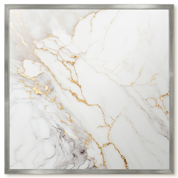 Tablica magnetyczna ozdobna w srebrnej ramie, Marmur elegancja 50x50, 8212712