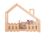 Inny kolor wybarwienia: Łóżko drewniane domek dziecięce 90x190cm DUDU ADEKO