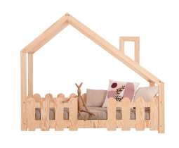 Łóżko drewniane domek dziecięce 70x140cm DUDU ADEKO