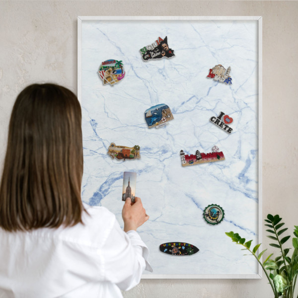Magnetyczna tablica ozdobna w białej ramie, 100x70 Wallfluent, 8227599