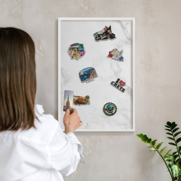 Magnetyczna tablica ozdobna w białej ramie, 60x40 Wallfluent, 8227669