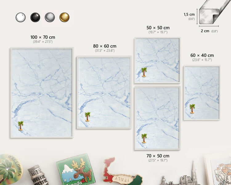 Magnetyczna tablica ozdobna w białej ramie, 70x50 Wallfluent, 8228000