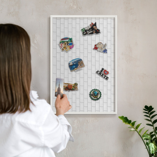 Dekoracyjna tablica magnetyczna w białej ramie, 60x40 Wallfluent, 8228460