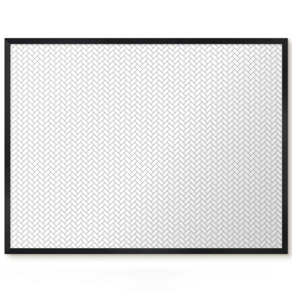 Ozdobna tablica na magnesy w czarnej ramie, Biała jodełka 80x60, 8234250