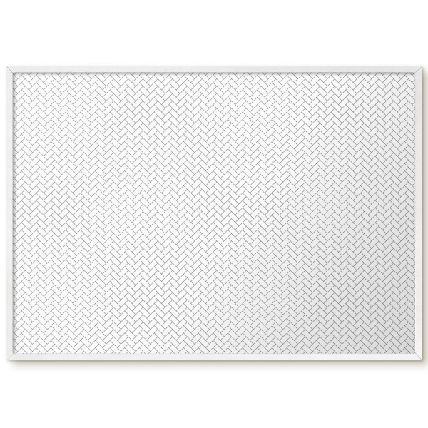 Ozdobna tablica na magnesy w białej ramie, Biała jodełka 100x70, 8234299