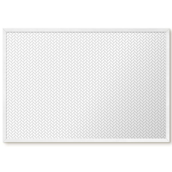 Ozdobna tablica na magnesy w białej ramie, Biała jodełka 60x40, 8234334
