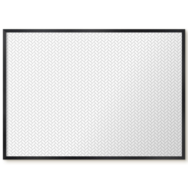 Ozdobna tablica na magnesy w czarnej ramie, Biała jodełka 70x50, 8234439