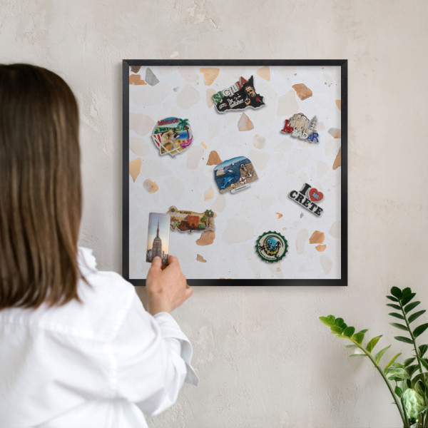 Ozdobna tablica na magnesy w czarnej ramie, 50x50 Wallfluent, 8234468