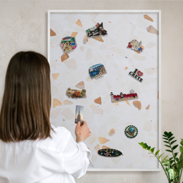 Ozdobna tablica na magnesy w białej ramie, 100x70 Wallfluent, 8234475
