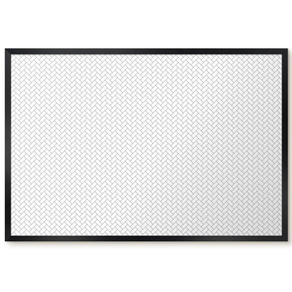 Ozdobna tablica na magnesy w czarnej ramie, Biała jodełka 60x40, 8234495