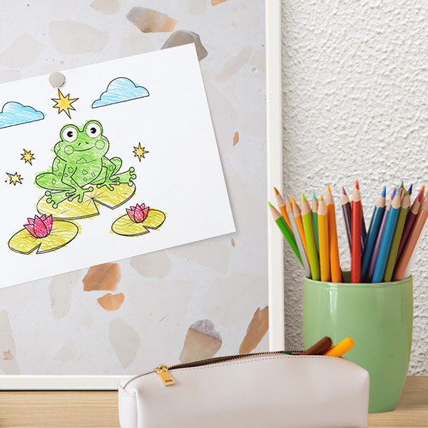 Ozdobna tablica na magnesy w białej ramie, 70x50 Wallfluent, 8234563