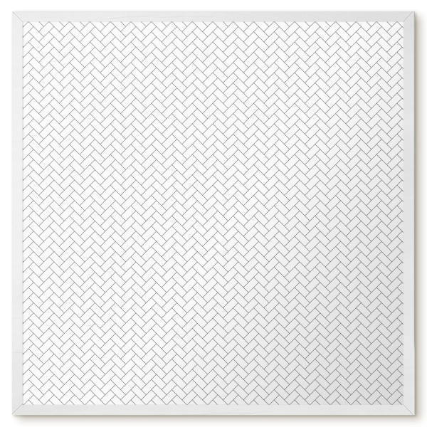 Ozdobna tablica na magnesy w białej ramie, Biała jodełka 50x50, 8234621