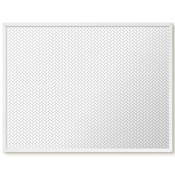 Ozdobna tablica na magnesy w białej ramie, Biała jodełka 80x60, 8234656