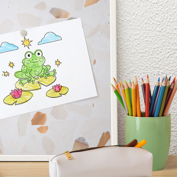Ozdobna tablica na magnesy w białej ramie, 60x40 Wallfluent, 8234703