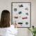 Ozdobna tablica na magnesy w czarnej ramie, 80x60 Wallfluent, 8234811