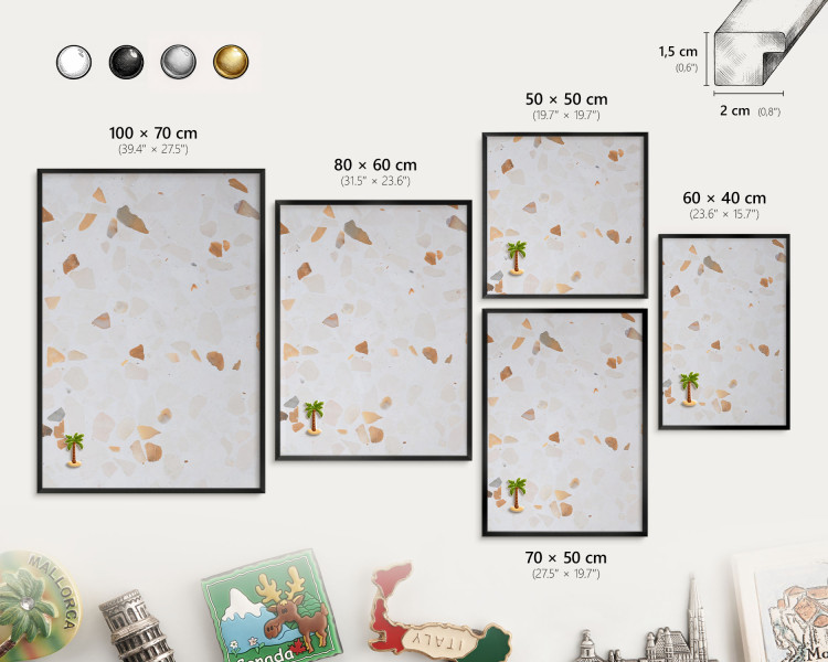 Ozdobna tablica na magnesy w czarnej ramie, 80x60 Wallfluent, 8234813