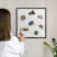 Tablica magnetyczna do salonu w czarnej ramie, 50x50 Wallfluent, 8235613