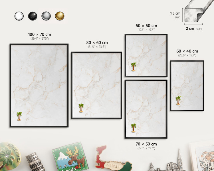 Tablica magnetyczna do salonu w czarnej ramie, 70x50 Wallfluent, 8235657
