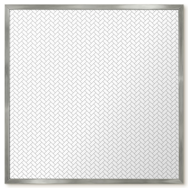 Ozdobna tablica na magnesy w srebrnej ramie, Biała jodełka 50x50, 8235983