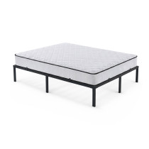 Produkt: Łóżko Metalowe Składana Rama Stelaż z Materacem 140x190 cm Czarna 9 Nóżek