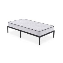 Produkt: Łóżko Metalowe Składana Rama Stelaż z Materacem 100x200 cm Czarna 6 Nóżek