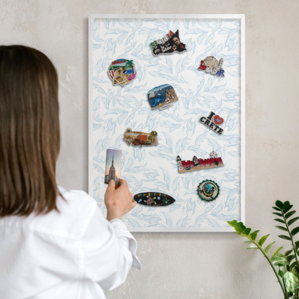 Tablica magnetyczna z nadrukiem w białej ramie, 70x50 Wallfluent, 8238307