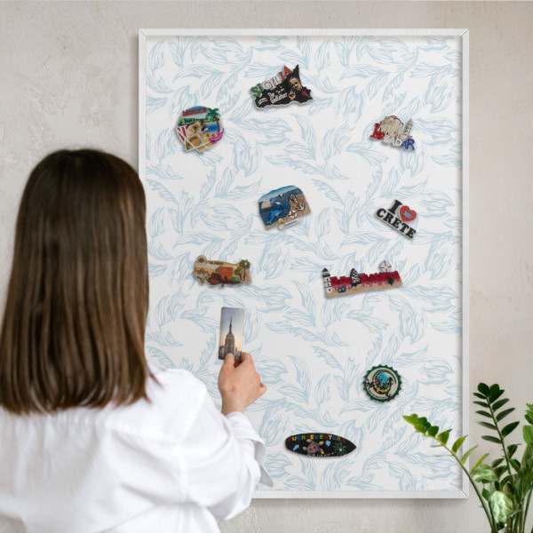 Tablica magnetyczna z nadrukiem w białej ramie, 100x70 Wallfluent, 8238384