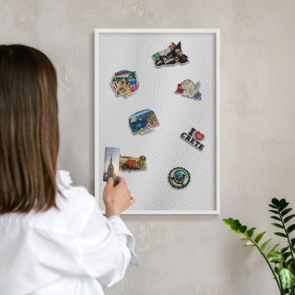 Tablica magnetyczna ozdobna w białej ramie, 60x40 Wallfluent, 8238699